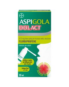 Aspi Gola Dolact Spray Antinfiammatorio e Antidolorifico per Mal di Gola Forte 15ml