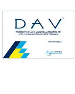 Dav Integratore di Magnesio Acido alfa-lipoico Vitamina B6 30 Capsule