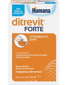 Humana Ditrevit Forte Integratore Vitamina D e DHA Gocce 15 ml