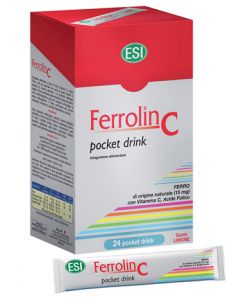ESI Ferrolin C Pocket Drink Integratore Ferro 24 Bustine