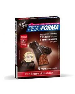 Pesoforma Barrette Cioccolato Fondente Amabile 12 Pezzi