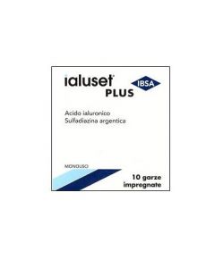 Ialuset Plus Garze per Ferite Infette e Ustioni 10x10 cm 10 Pezzi