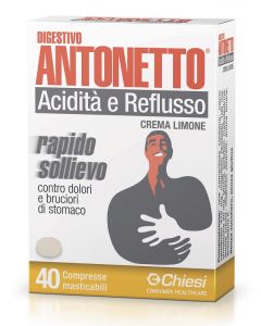 Digestivo Antonetto Acidità e Reflusso Integratore Limone 40 Compresse