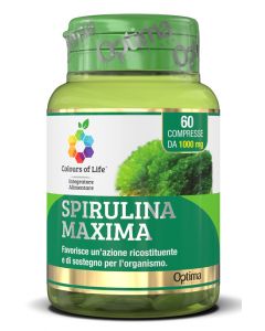 Optima Colours Of Life Spirulina Maxima Integratore Ricostituente 60 Compresse