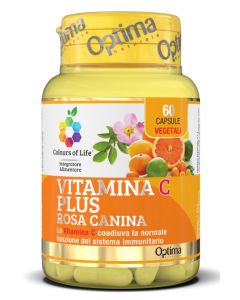 Optima Colours of Life Vitamina C Con Plus Rosa Canina Integratore Difese Immunitarie 60 Capsule