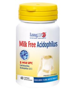 LongLife Milk Free Acidophilus Integratore Fermenti Lattici 60 capsule