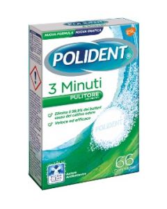 Polident 3 Minuti Pulitore per Protesi e Dentiere 66 Compresse