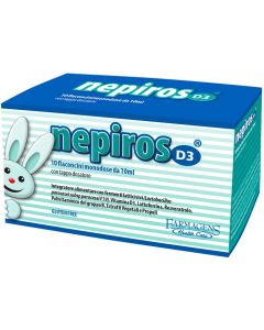 Nepiros D3 Integratore di Fermenti Lattici Vivi Bambini 10 Flaconcini