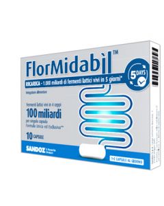FlorMidabil Ricarica Integratore Con 100 Miliardi di Fermenti Lattici Vivi 10 Capsule