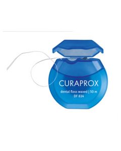 Curaprox Dental Floss Waxed Df 834 Filo Interdentale Cerato All'Aroma Di Menta 50 Metri