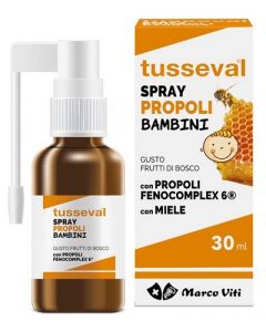 Tusseval Gola Spray Propoli Bambini Gusto Frutti di Bosco 30 ml
