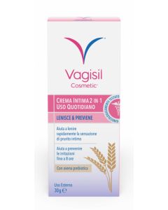 Vagisil Crema Intima 2 in 1 Per Uso Quotidiano Con Avena Prebiotica 30 g