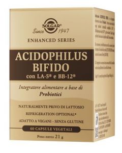 Solgar Acidophilus Bifido Integratore Probiotici 60 Capsule