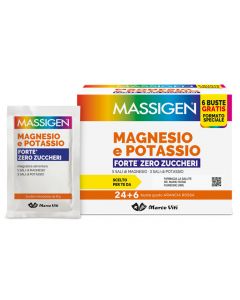 Massigen Magnesio e Potassio Forte Zero Zuccheri 24+6 Buste