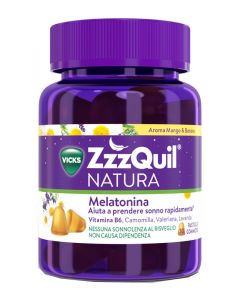 Vicks ZzzQuil Natura Integratore Per Il Sonno Mango e Banana 30 Pastiglie Gommose