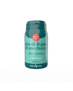 Erba Vita Olio Di Fegato Di Merluzzo Integratore Ossa 100 Perle
