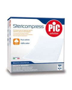 Pic Stericompress Compresse di Garza 10 x 10 cm Sterili 100 Pezzi