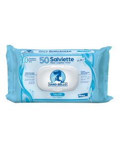 Sano E Bello Salviette Detergenti Talco 50 Pezzi