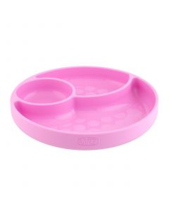 Chicco Piatto Silicone diviso Con Ventosa Rosa 1 Pezzo