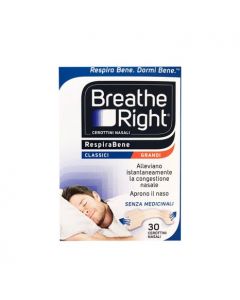 Breath Right Respirabene Cerottini Nasali Classici Grandi 30 Pezzi