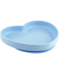 Chicco Piatto Cuore Silicone Con Ventosa Blu 1 Pezzo