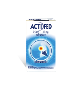 Actifed 2,5 mg + 60 mg Pseudoefedrina Cloridrato Decongestionante 12 Compresse