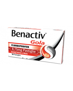 Benactiv Gola Pastiglie Limone e Miele con Flurbiprofene 16 Pastiglie