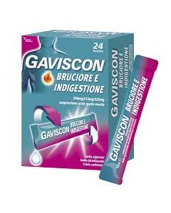 Gaviscon Bruciore e Indigestione Sospensione Orale Gusto Menta 24 Bustine