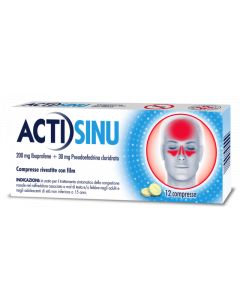 Actisinu 200mg Ibuprofene + 30mg Pseudoefedrina 12 Compresse Rivestite