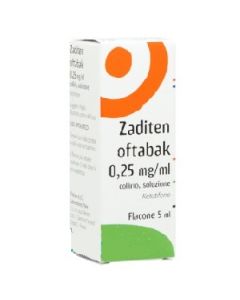 Zaditen Oftabak 0,25 mg/ml Ketotifene Collirio Flacone 5 ml