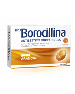Neo Borocillina Antisettico Orofaringeo 6,4mg + 52mg Arancia 16 Pastiglie